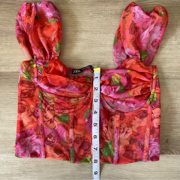 ZARA CORSET FLORAL TOPS BUNDLE SIZE M - Picture 8 of 12